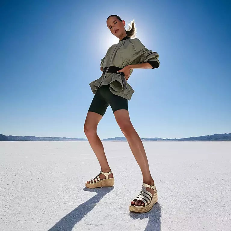 Chic Platino FITFLOP wedges in Canada combining summer espadrille style with sneaker-like CushX comfort