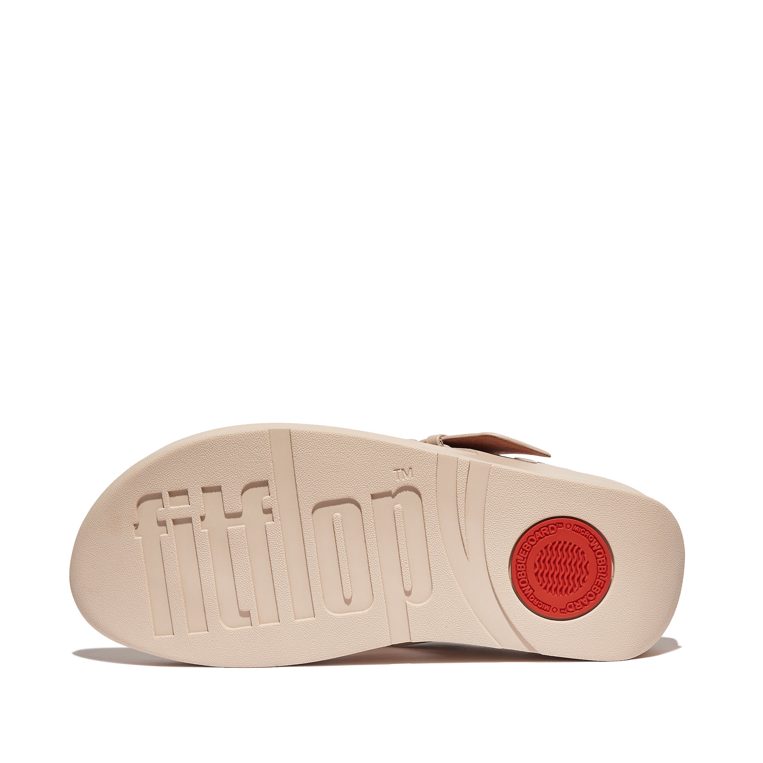 FITFLOP Lulu Covered-Buckle Raw-Edge Leather Toe-Thongs in Beige HG9 | Shop from eightywingold an official brand partner for Fitflop Canada and US.