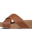 Lulu Leather Cross Slides