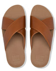 Lulu Leather Cross Slides