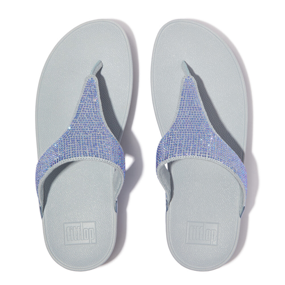 Lulu Crystal Embellished Toe-Post Sandals