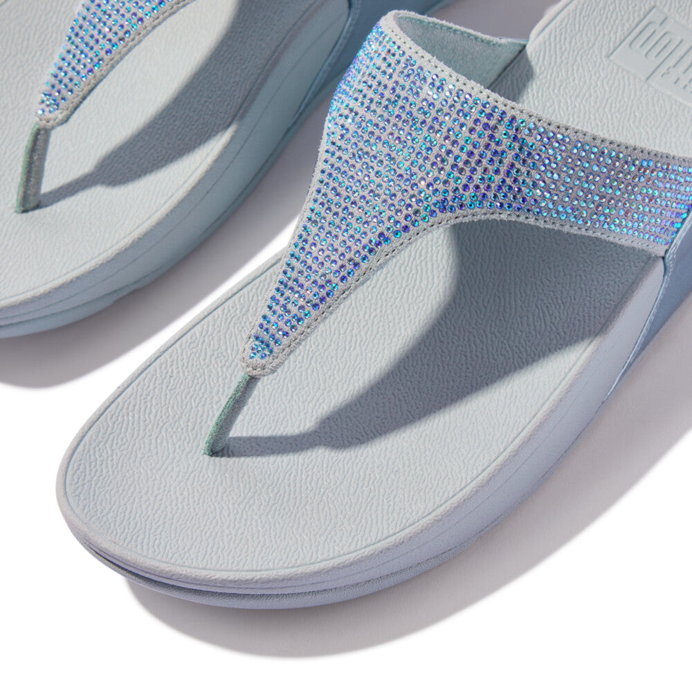 Lulu Crystal Embellished Toe-Post Sandals
