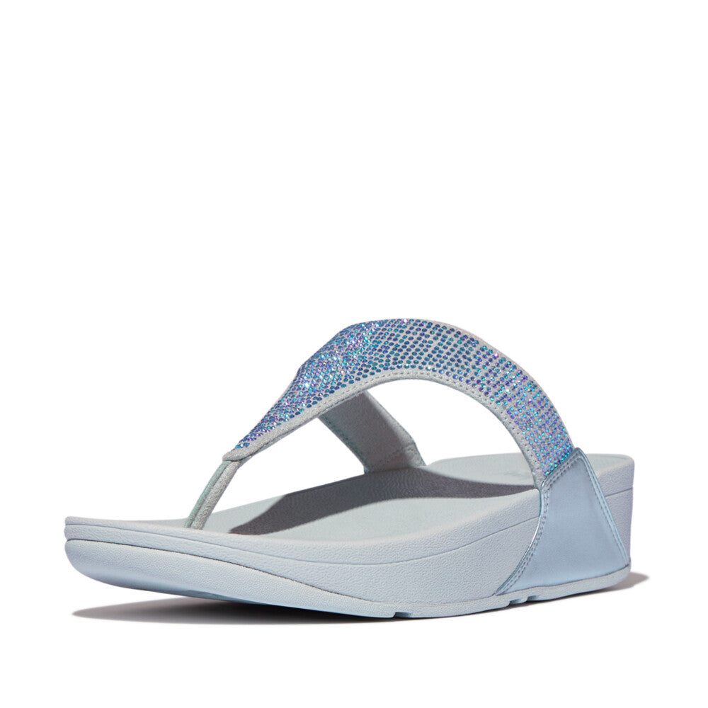 Lulu Crystal Embellished Toe-Post Sandals