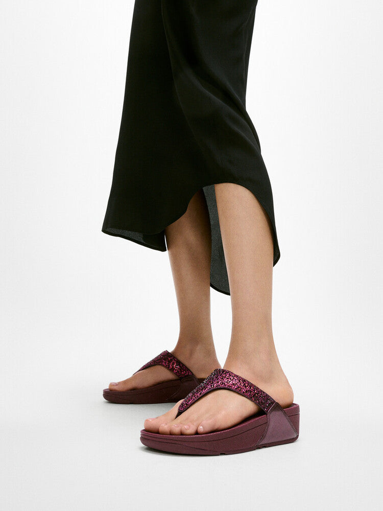 Lulu Crystal-Mix Toe-Post Sandals