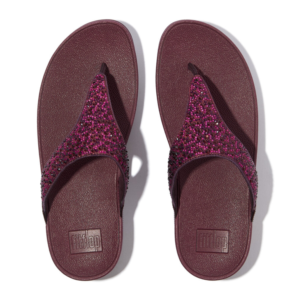 Lulu Crystal-Mix Toe-Post Sandals