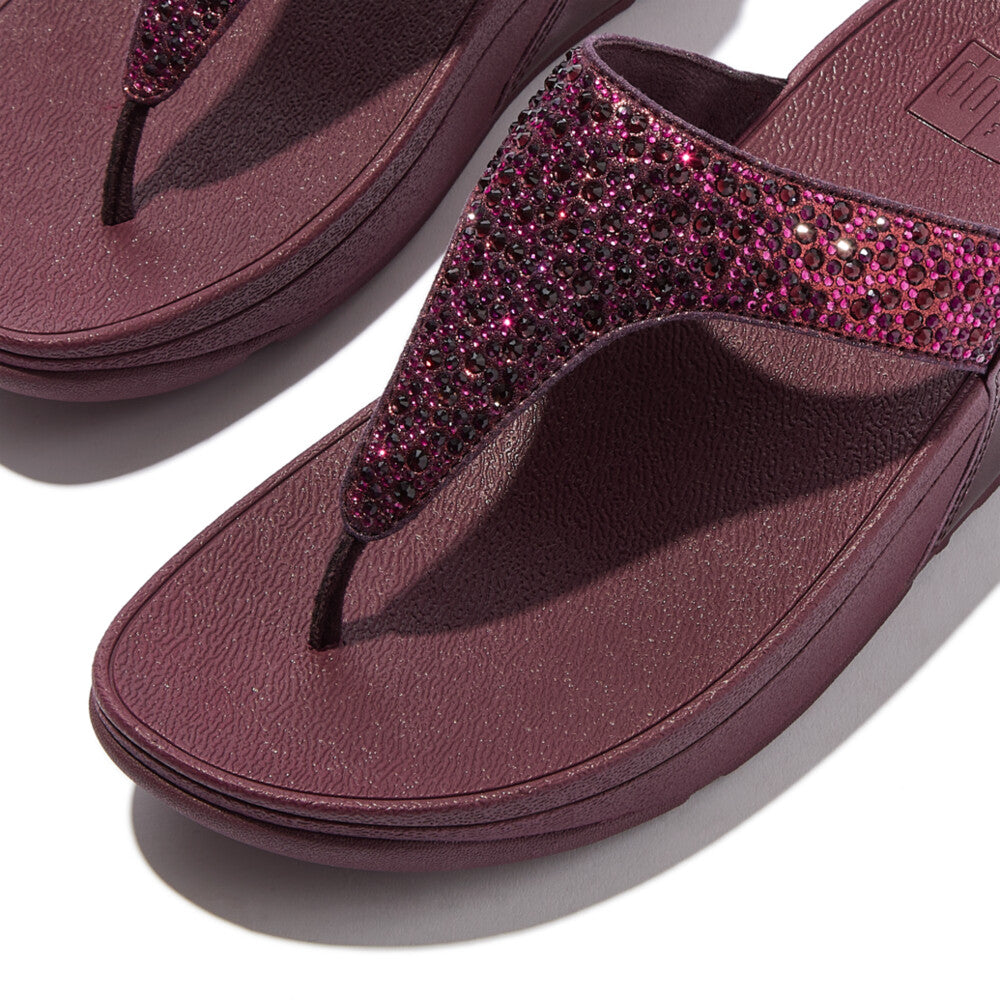 Lulu Crystal-Mix Toe-Post Sandals