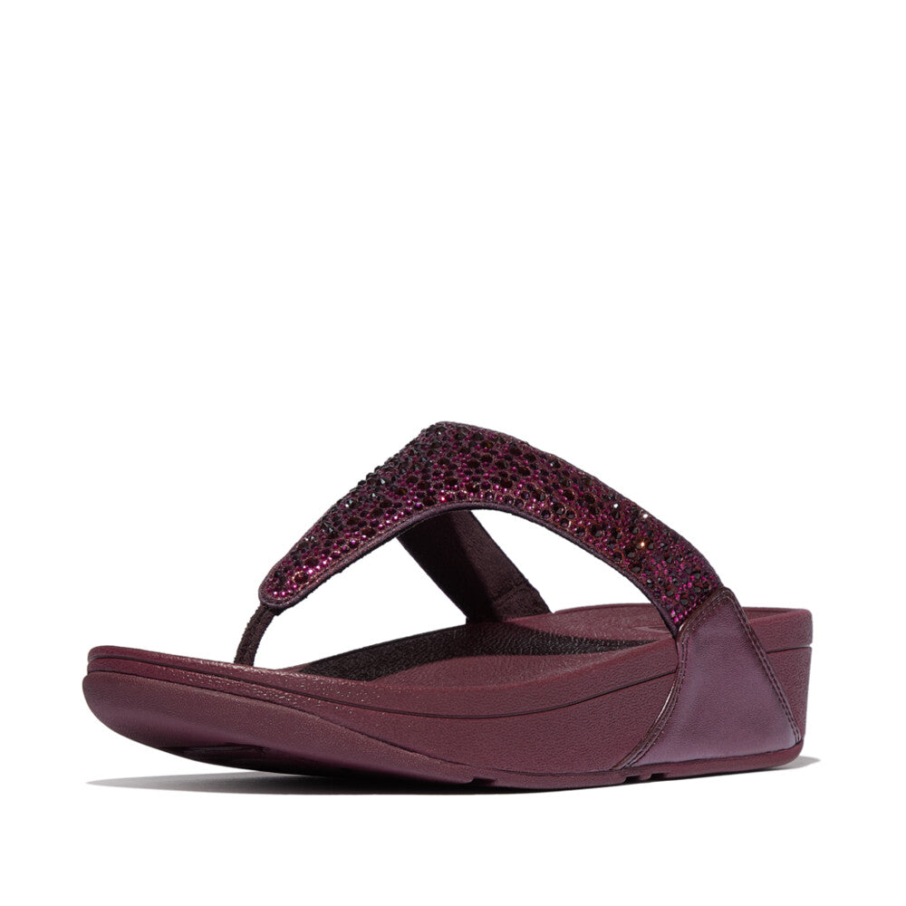 Lulu Crystal-Mix Toe-Post Sandals