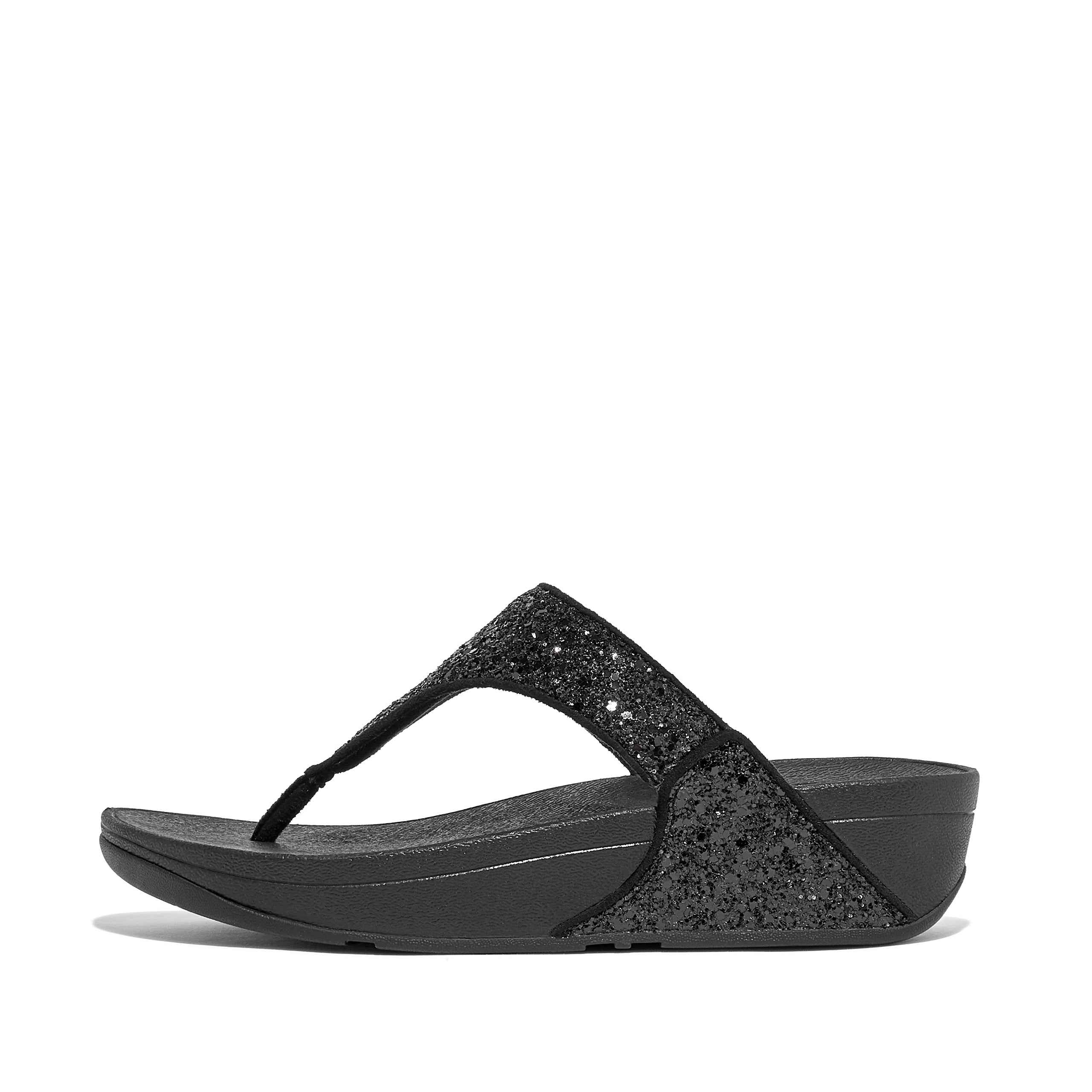 FITFLOP Lulu Glitter Toe-Thongs in Black X03 | Shop from eightywingold an official brand partner for Fitflop Canada and US
