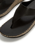 Lulu Lux Graphic-Weave Leather Toe-Post Sandals