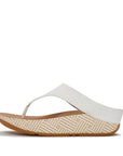 Lulu Lux Graphic-Weave Leather Toe-Post Sandals