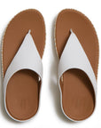 Lulu Lux Graphic-Weave Leather Toe-Post Sandals