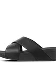 Lulu Leather Cross Slides