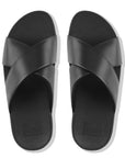 Lulu Leather Cross Slides