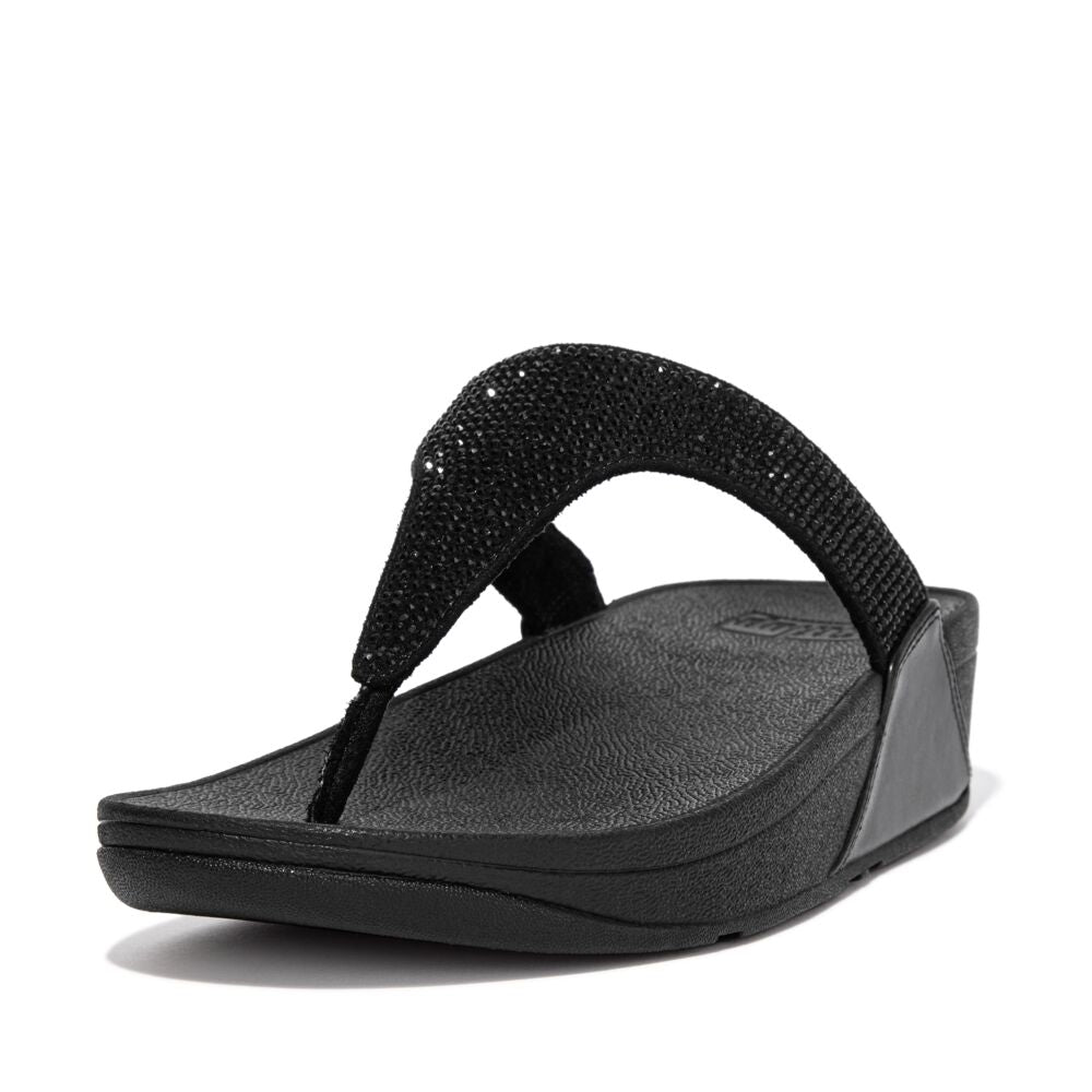 Lulu Crystal Embellished Toe-Post Sandals