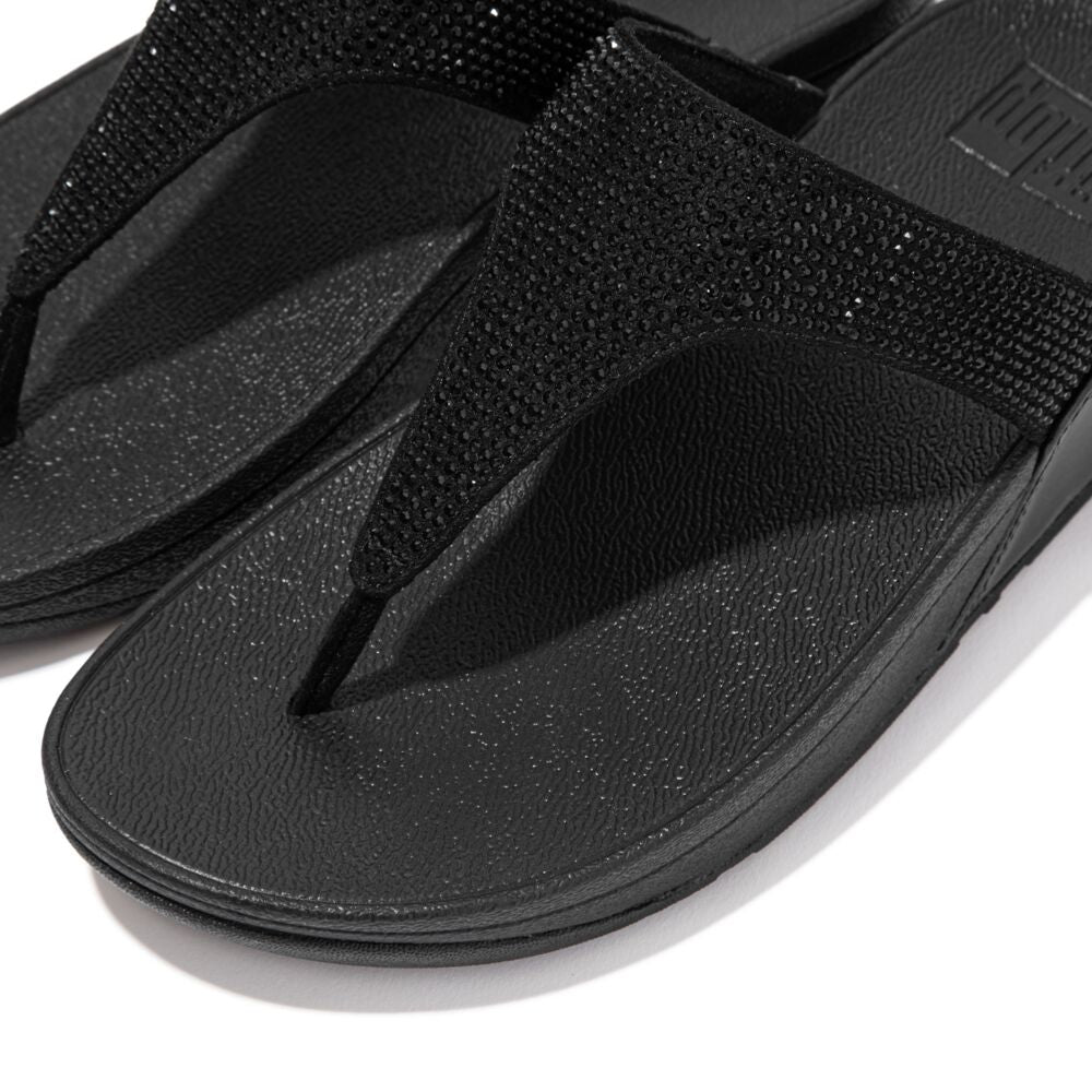 Lulu Crystal Embellished Toe-Post Sandals