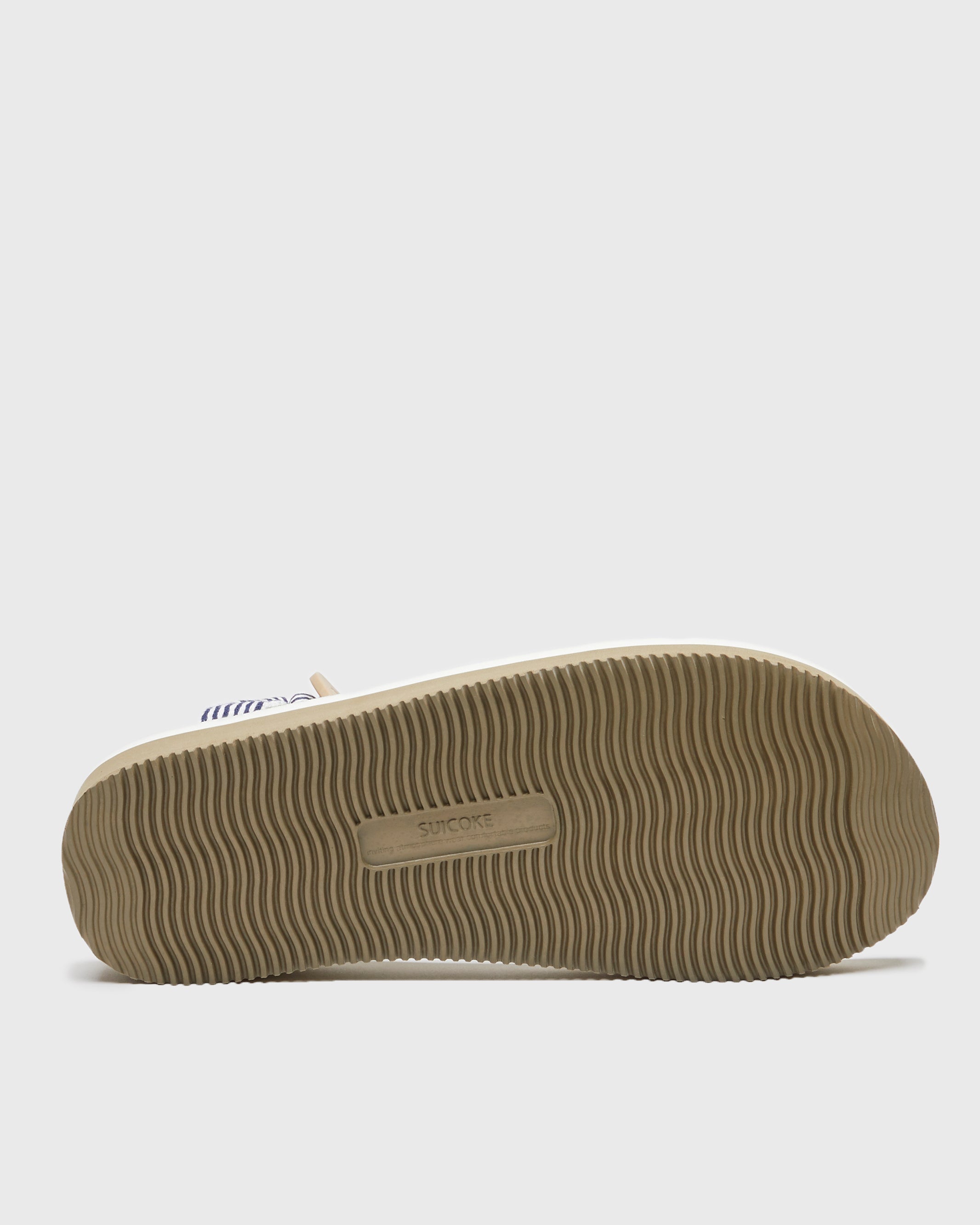 SUICOKE DEPA-JC01 sandals with ivory & navy nylon upper, ivory & navy midsole and sole, strap and logo patch. From Spring/Summer 2023 collection on SUICOKE Official US & Canada Webstore. OG-022-JC01 IVORY X NAVY