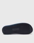 SUICOKE MOTO-Cab slides with navy nylon upper, navy midsole and sole, straps and logo patch. From Spring/Summer 2023 collection on SUICOKE Official US & Canada Webstore. OG-056CAB NAVY