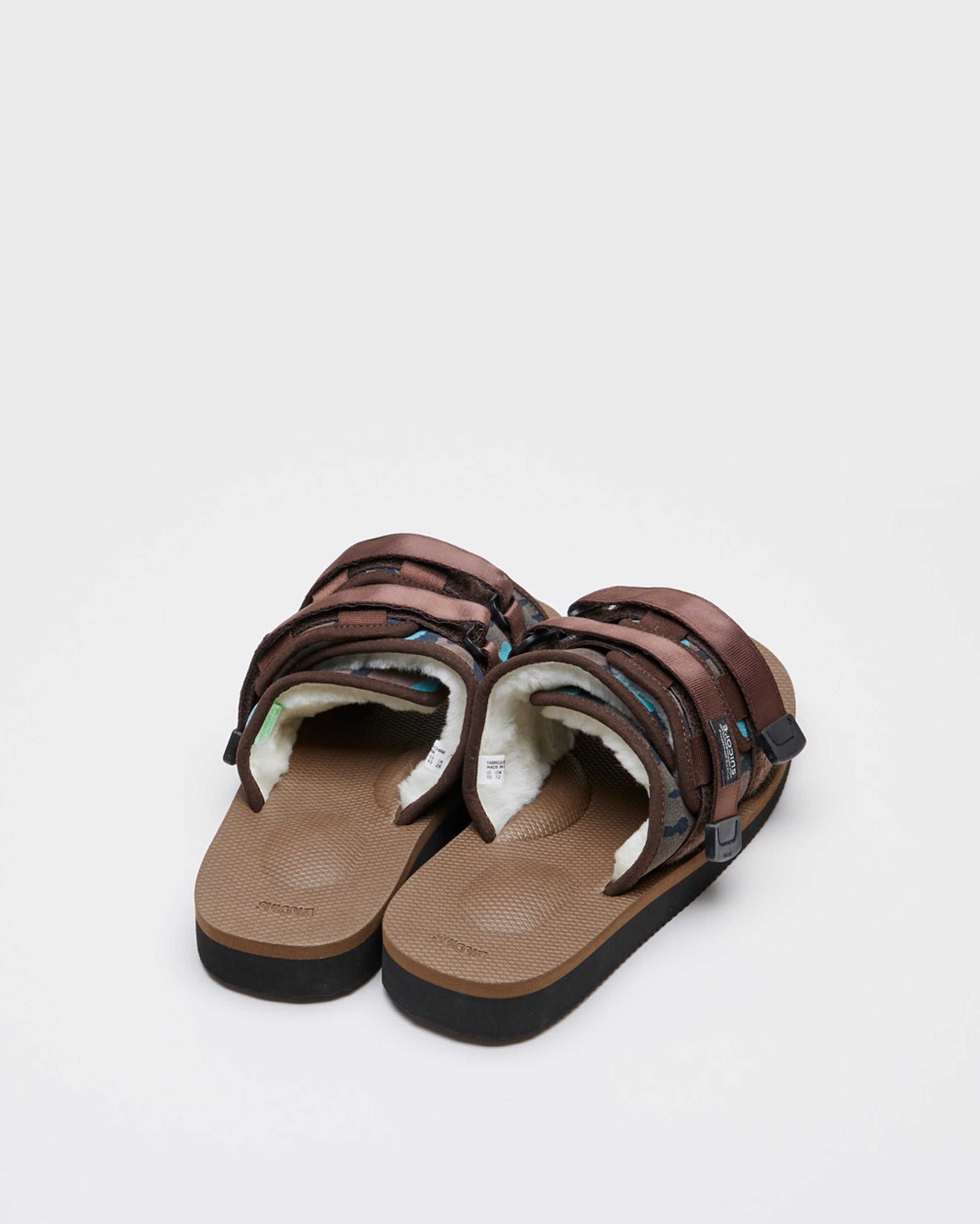 SUICOKE MOTO-Mab-PT04 SLIDES - Brown. From Fall/Winter 2021 collection on SUICOKE Official US & Canada Webstore.