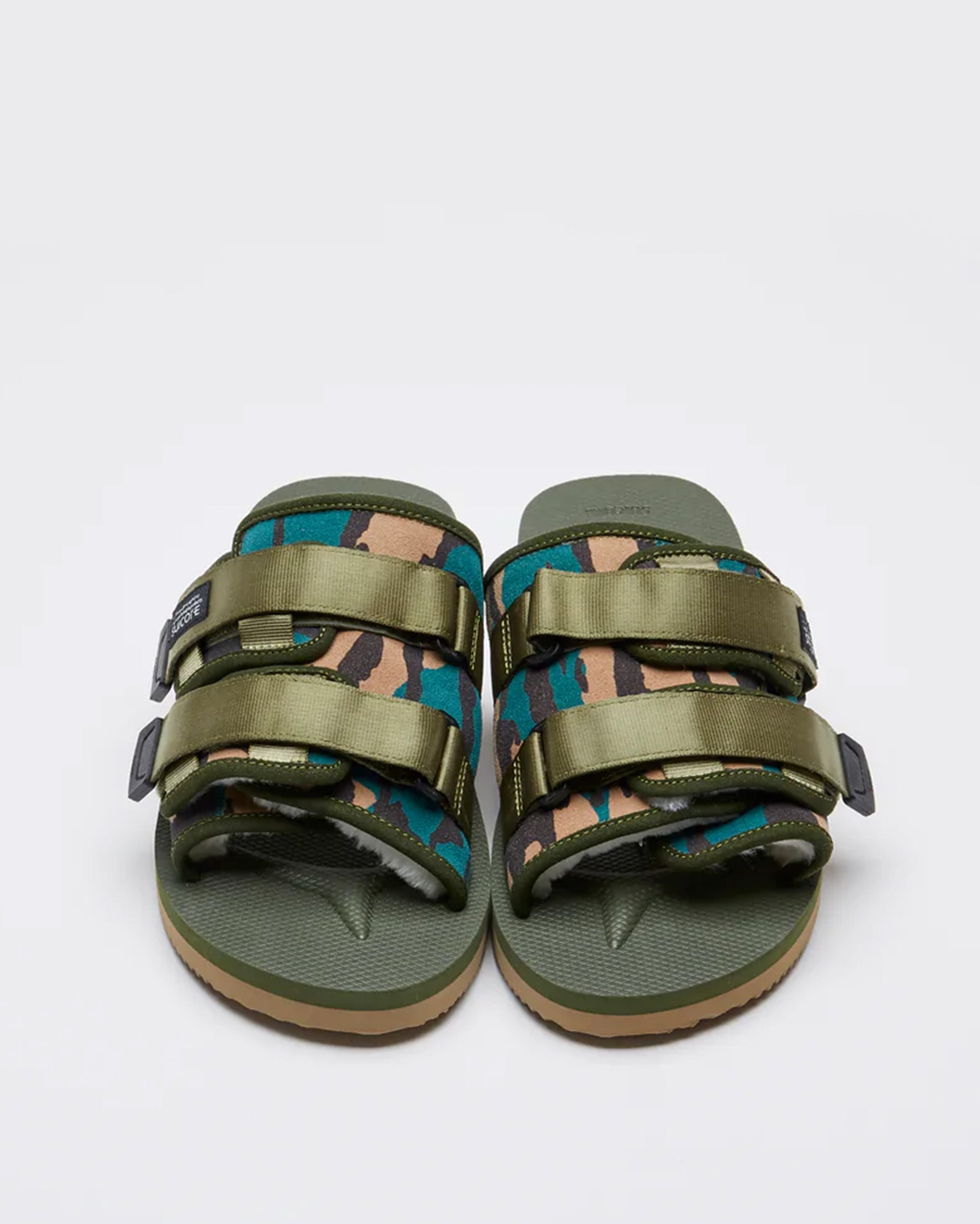 SUICOKE MOTO-Mab-PT04 SLIDES - Green. From Fall/Winter 2021 collection on SUICOKE Official US & Canada Webstore.