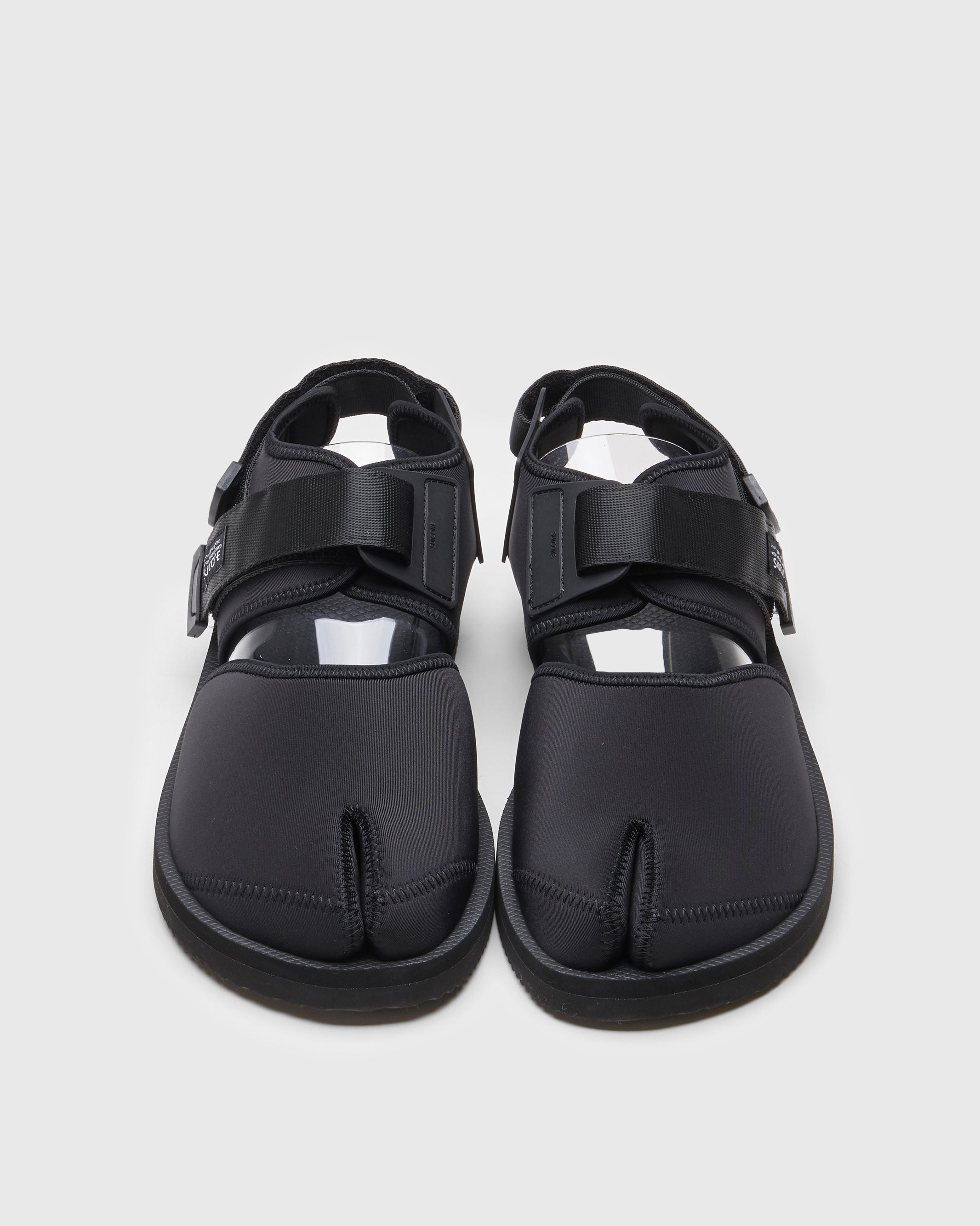 SUICOKE BITA-V shoes with black nylon upper, black midsole and sole, straps and logo patch. From Spring/Summer 2022 collection on SUICOKE Official US & Canada Webstore.