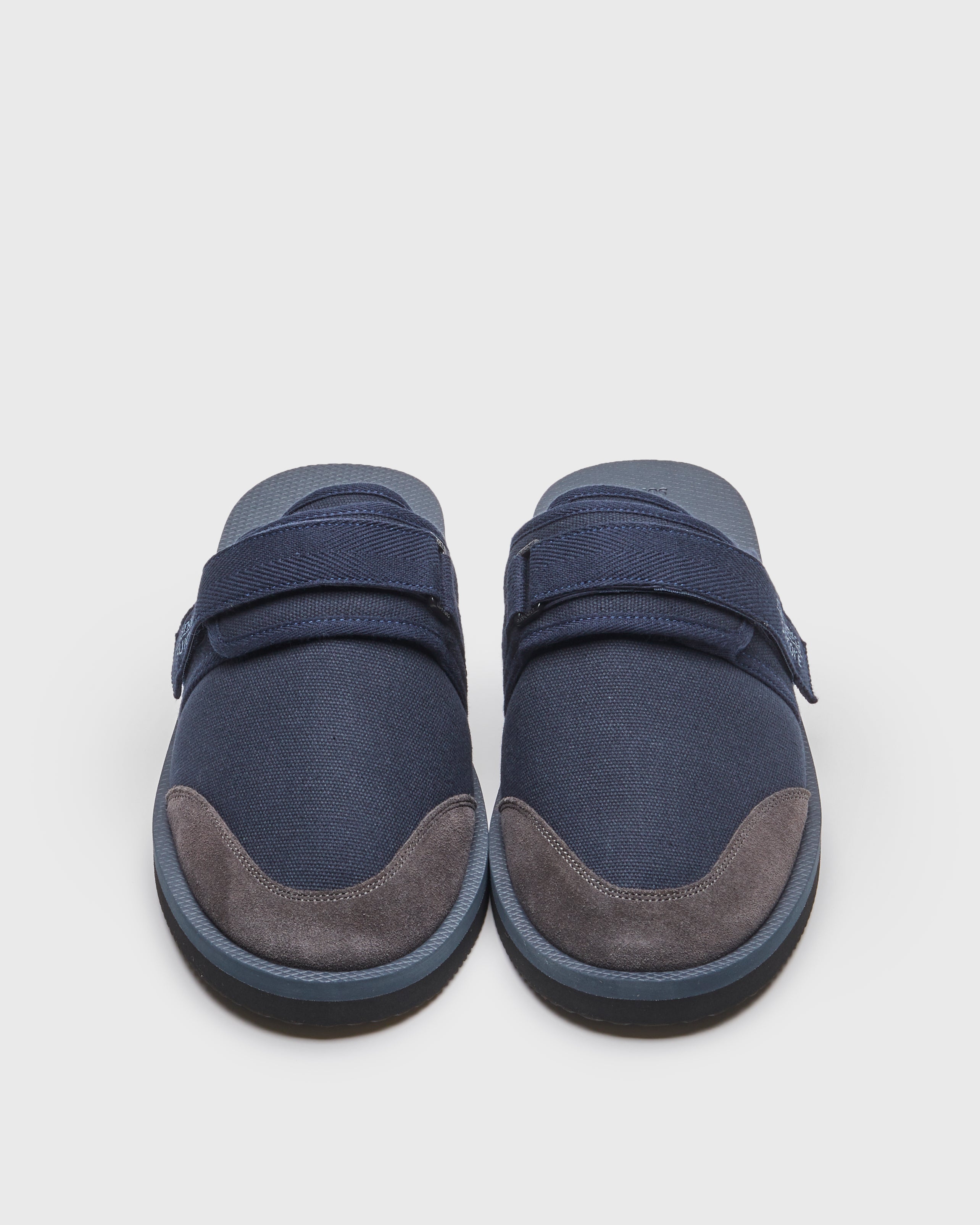 SUICOKE nanamica Edition ZAVO-Cab - Navy MULES.  From Fall/Winter 2023 collection on SUICOKE Official US & Canada Webstore.