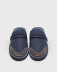 SUICOKE nanamica Edition ZAVO-Cab - Navy MULES.  From Fall/Winter 2023 collection on SUICOKE Official US & Canada Webstore.