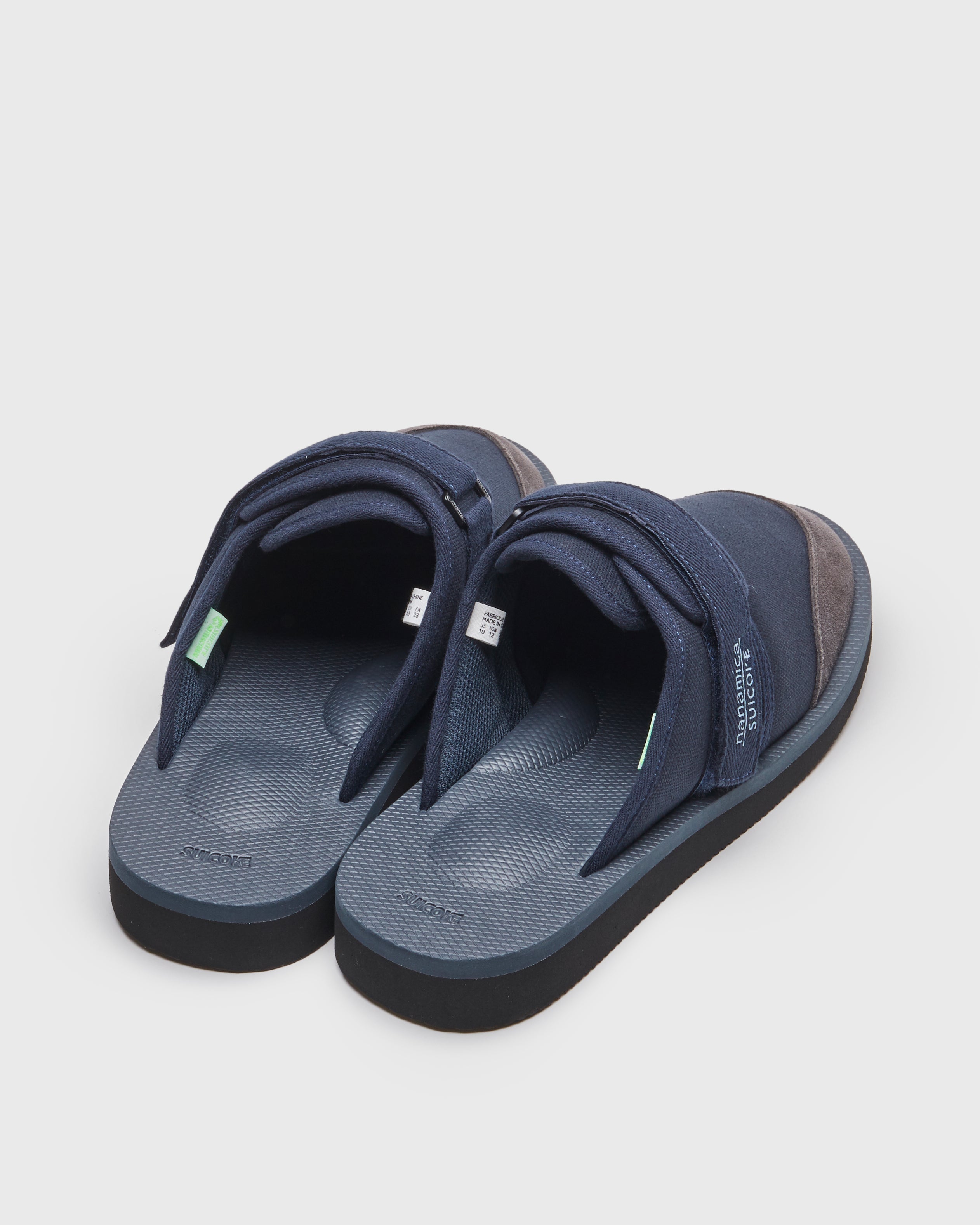 SUICOKE nanamica Edition ZAVO-Cab - Navy MULES.  From Fall/Winter 2023 collection on SUICOKE Official US & Canada Webstore.