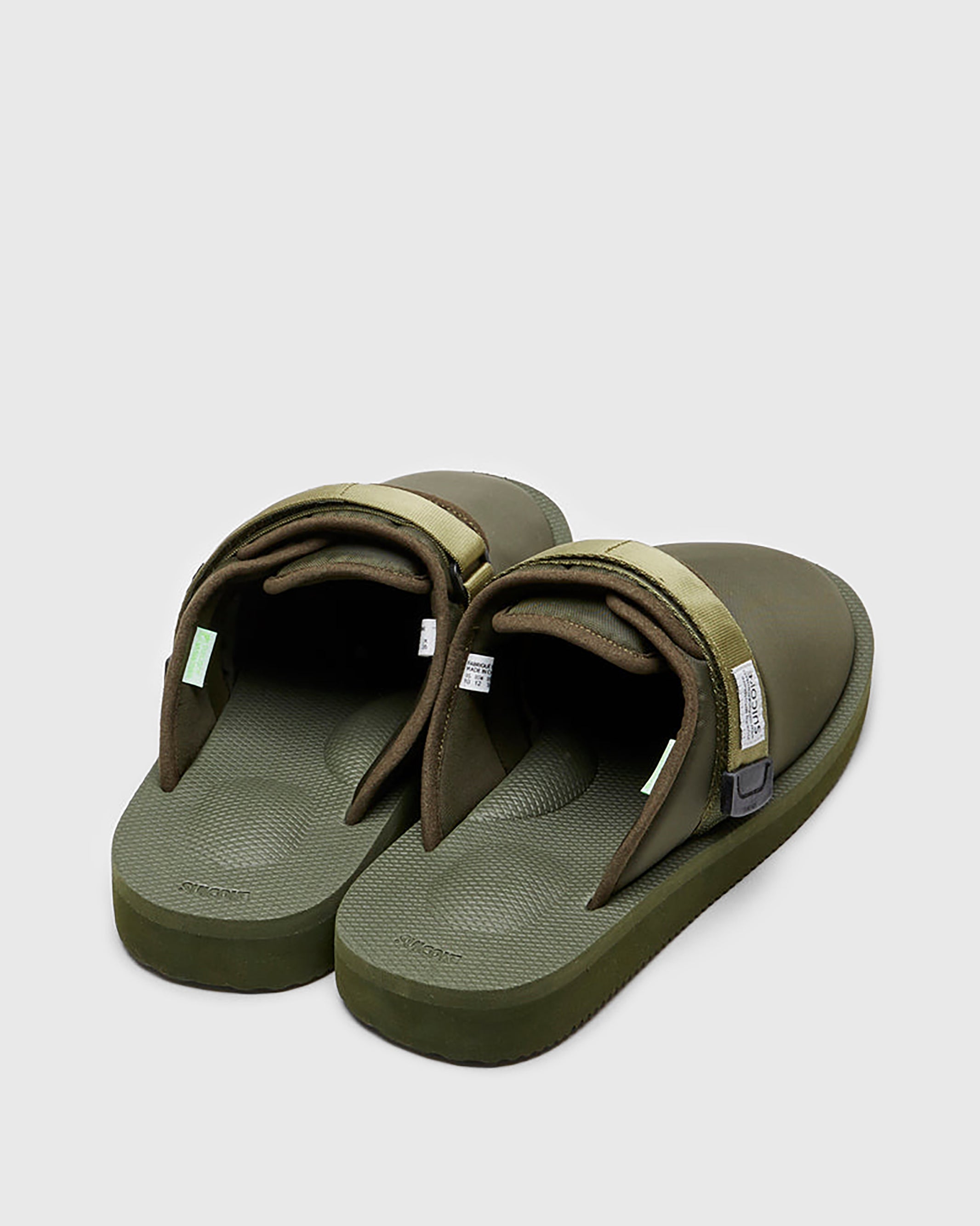 SUICOKE ZAVO-Cab MULES - Olive. From Spring/Summer 2023 collection on SUICOKE Official US & Canada Webstore.