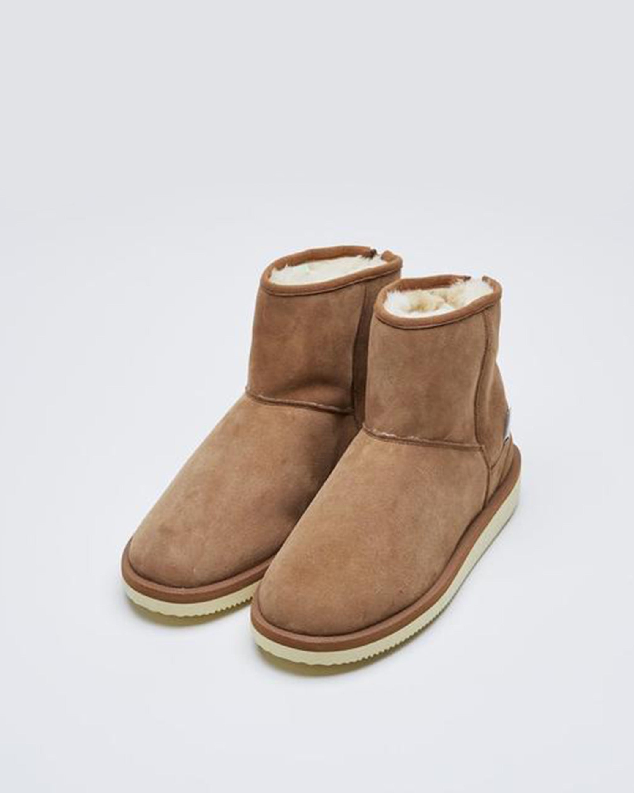 SUICOKE ELS-M2ab-MID boots with brown mouton upper, eva antibacterial midsole, SUICOKE original sole. From Fall/Winter 2021 collection on SUICOKE Official US & Canada Webstore.