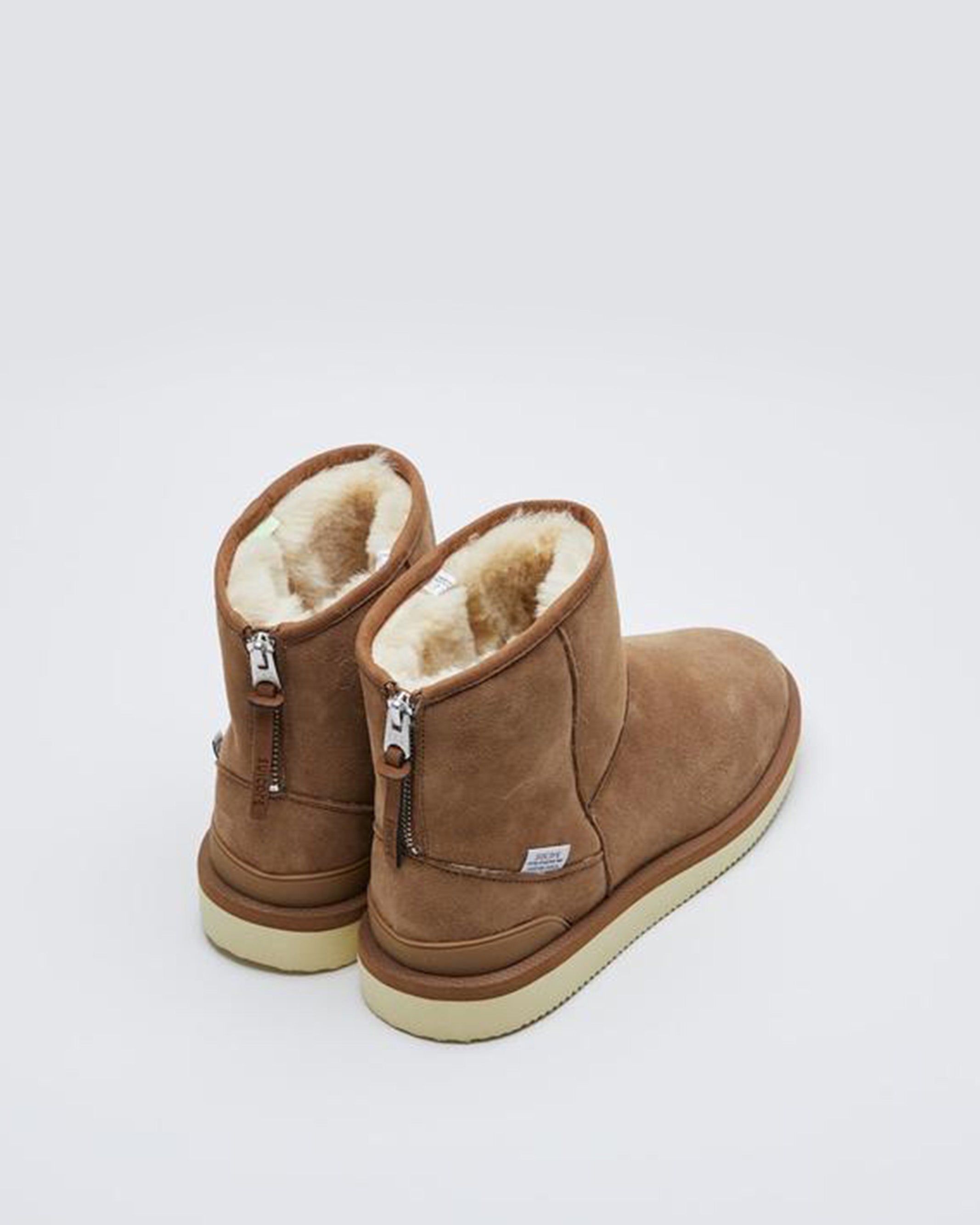 SUICOKE ELS-M2ab-MID boots with brown mouton upper, eva antibacterial midsole, SUICOKE original sole. From Fall/Winter 2021 collection on SUICOKE Official US & Canada Webstore.