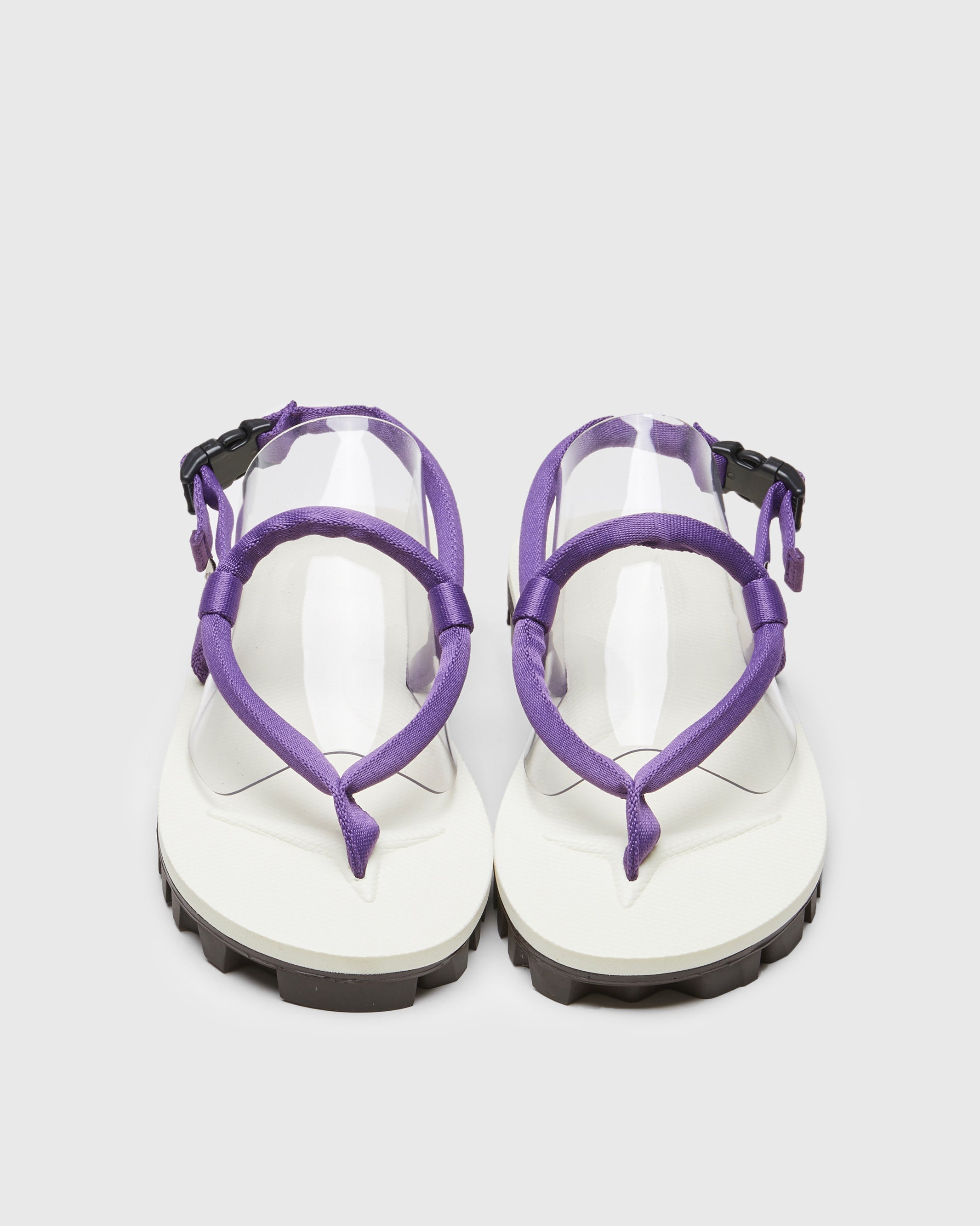 SUICOKE GUT sandals with purple & ivory nylon upper, purple & ivory midsole and sole, strap and logo patch. From Spring/Summer 2023 collection on SUICOKE Official US & Canada Webstore. OG-246 PURPLE X IVORY