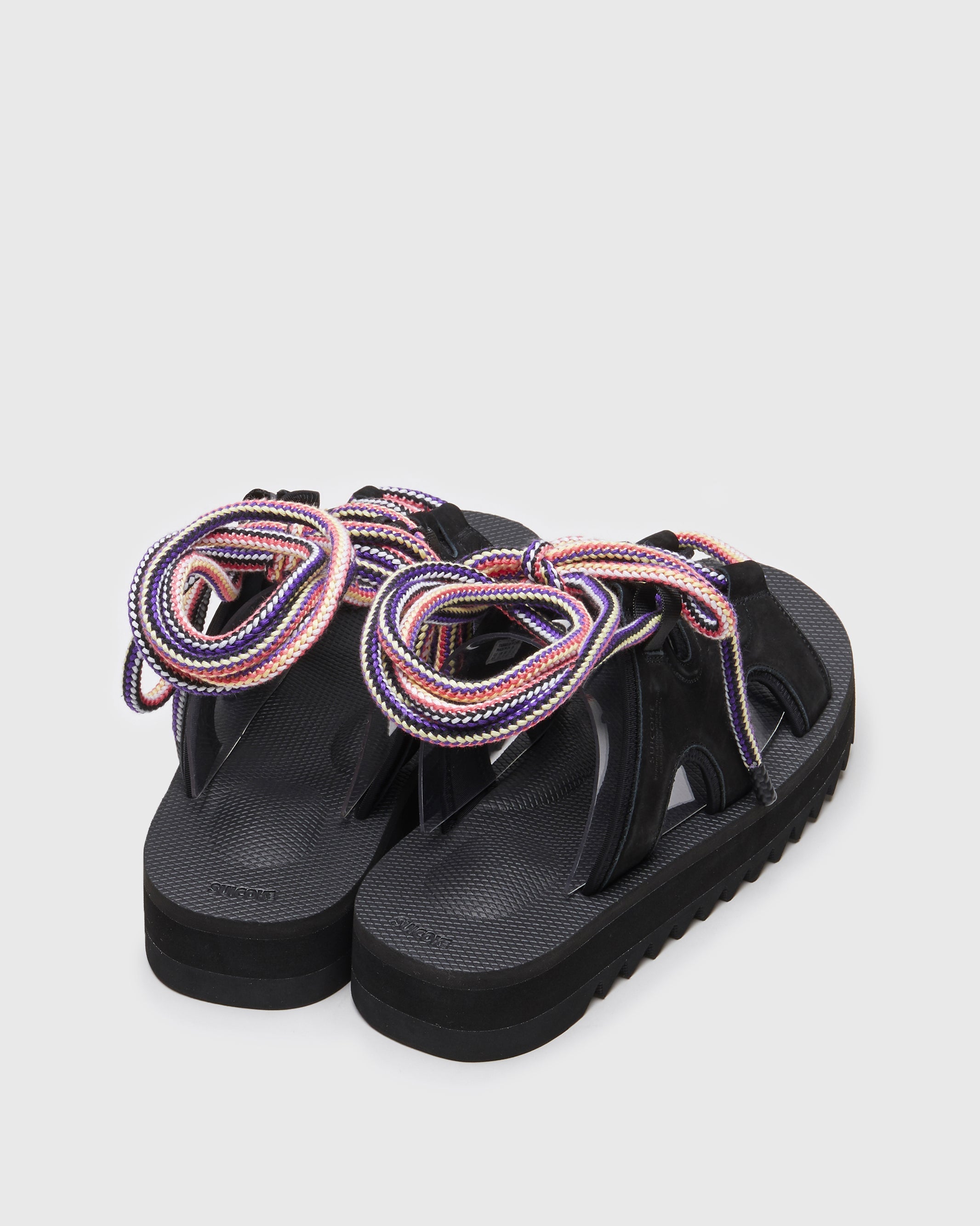 SUICOKE RAY-AB slides with black nylon upper, black midsole and sole, strap and logo patch. From Spring/Summer 2023 collection on SUICOKE Official US & Canada Webstore. OG-326AB BLACK