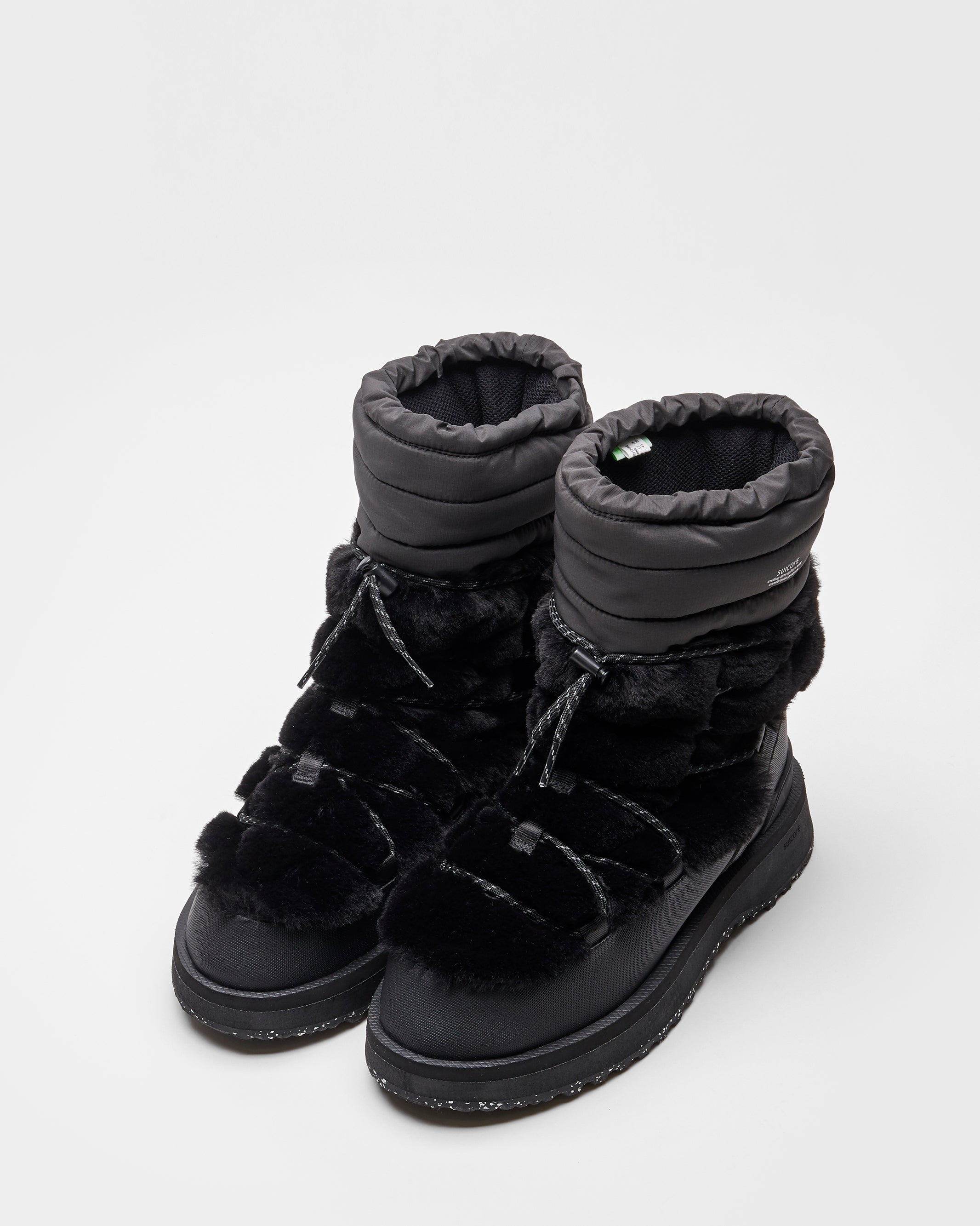 SUICOKE BOWER-ab-HI-FUR high top ankle boots with black nylon upper and trek sole. From Fall/Winter 2023 collection on SUICOKE Official US & Canada Webstore.