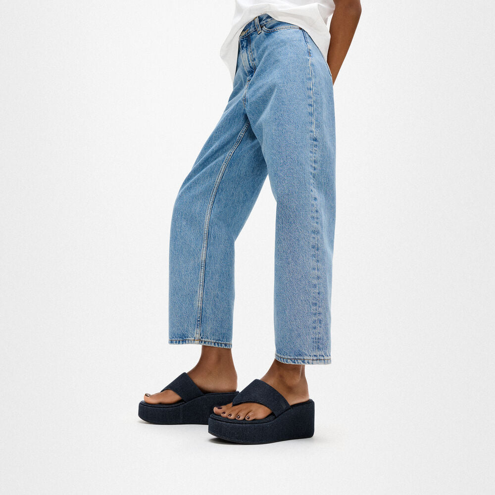 Platforms Denim Wedge Toe-Post Sandals