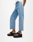 Platforms Denim Wedge Toe-Post Sandals