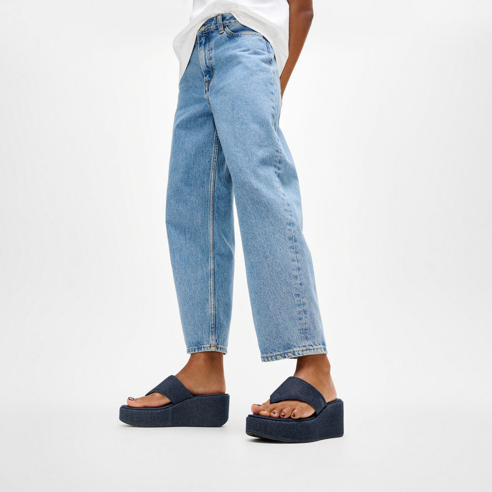 Platforms Denim Wedge Toe-Post Sandals