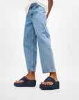 Platforms Denim Wedge Toe-Post Sandals