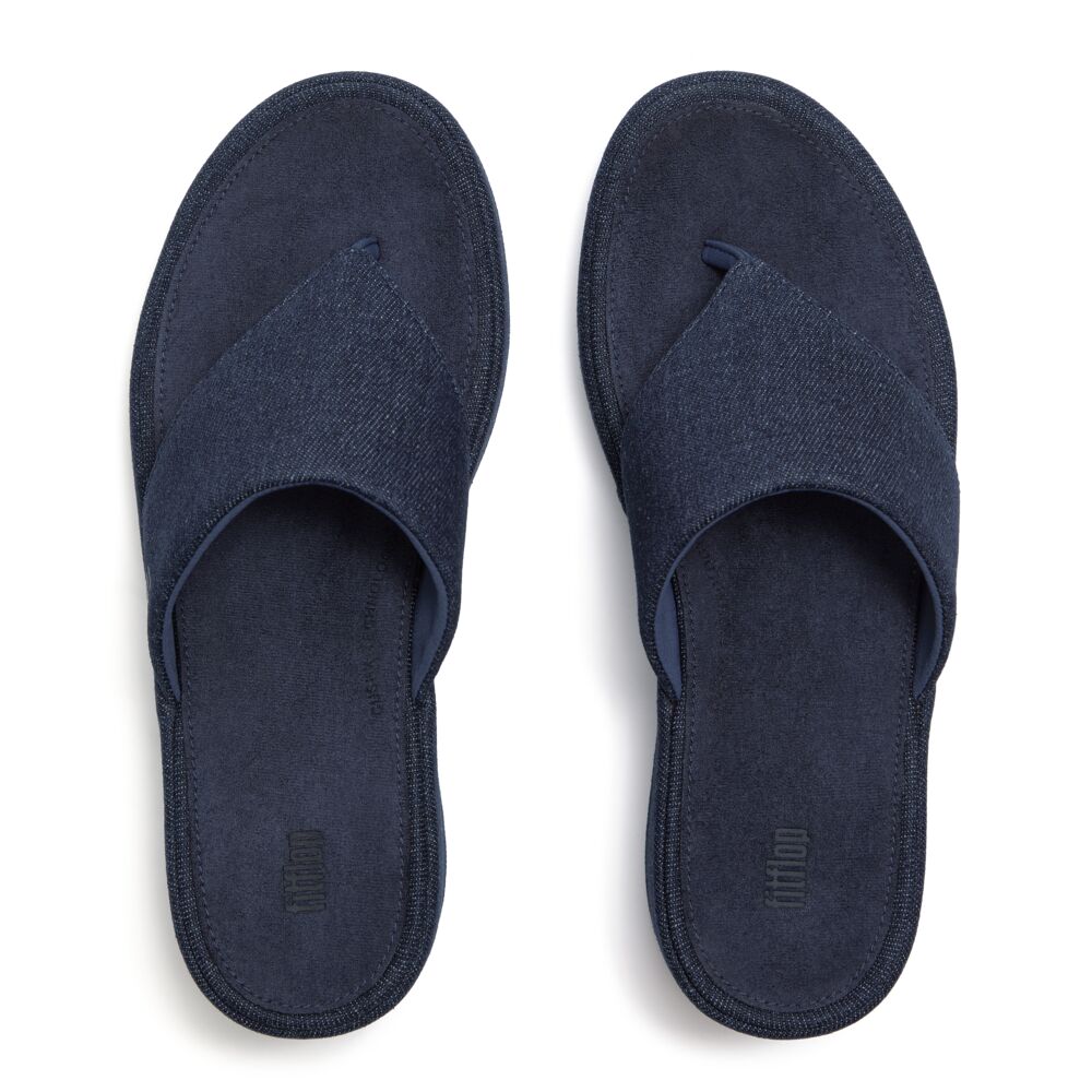 Platforms Denim Wedge Toe-Post Sandals