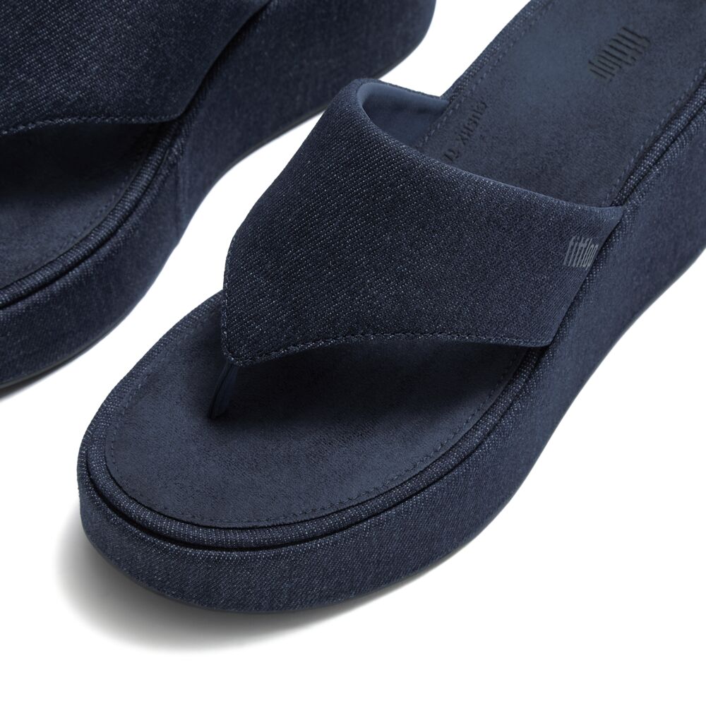 Platforms Denim Wedge Toe-Post Sandals