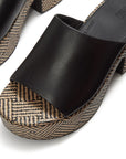 Platforms Graphic-Weave Leather Heeled Slides
