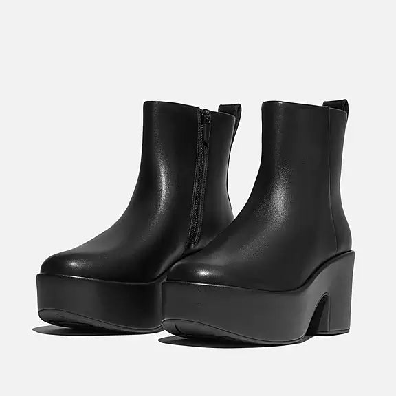 Premium leather heeled ankle boots with sleek silhouette, side zip closure and cushioned CushX™ midsole for all-day comfort.