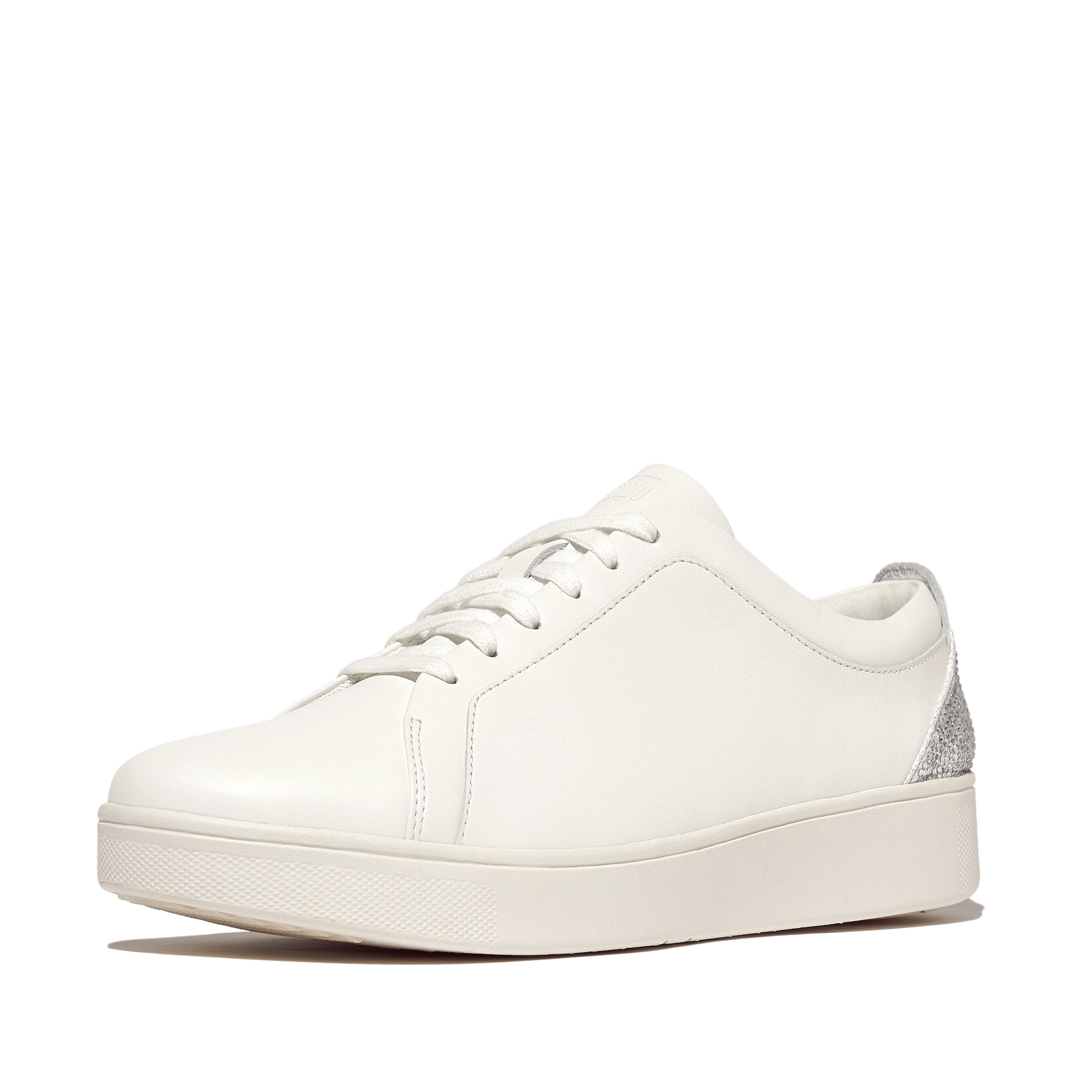 FITFLOP Rally Crystal-Backtab Leather Trainers in White HY8 | Shop from eightywingold an official brand partner for Fitflop Canada and US.