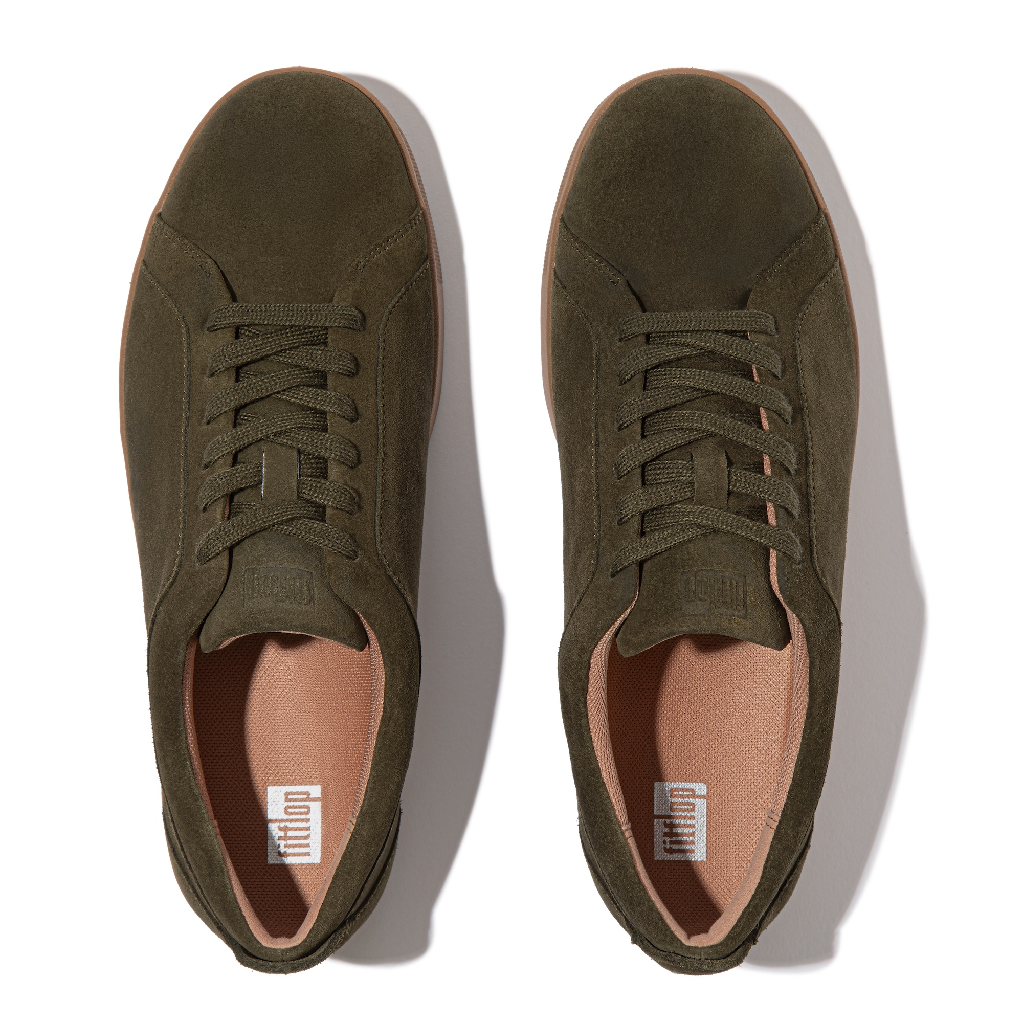 FITFLOP Rally Suede Sneakers in Dark Olive EM1 | Shop from eightywingold an official brand partner for Fitflop Canada and US.