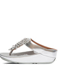 FITFLOP Rumba Beaded Toe-Post Sandals in Silver DR7 | Shop from eightywingold an official brand partner for Fitflop Canada and US.