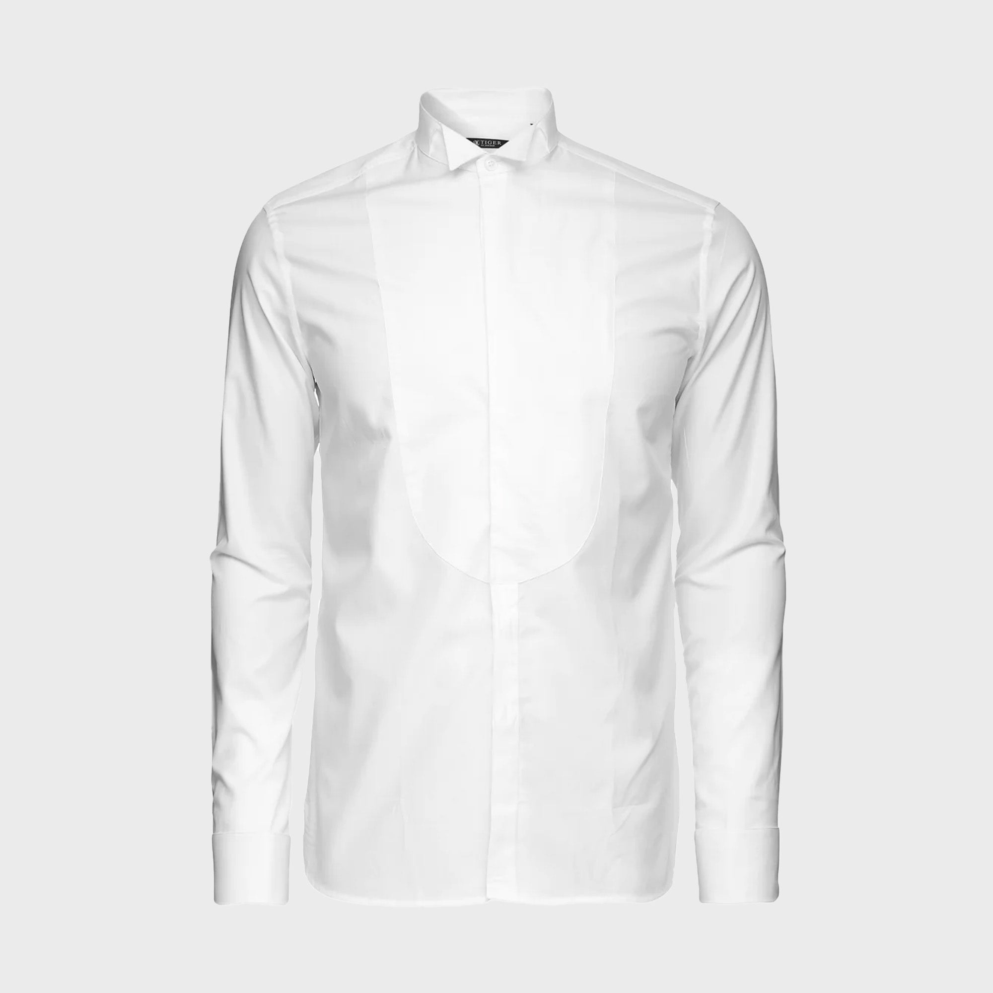 TIGER OF SWEDEN Bolin Tuxedo Shirt in Pure White T53360003Z | eightywingold