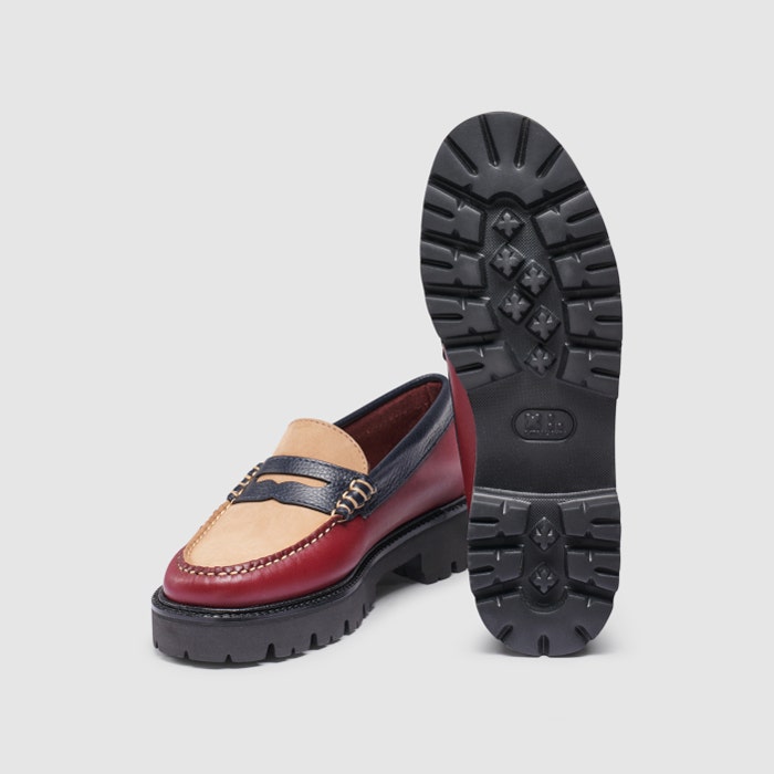 G.H. Bass Whitney Tricolor Super Lug Weejuns Loafer in Wine BAX3W032 | Shop from eightywingold an official brand partner for G.H. Bass Canada and US. 