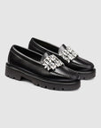 G.H Bass Whitney Crystal Super Lug Weejuns Loafer in Black BAX3W033 | Shop from eightywingold an official brand partner for G.H. Bass in Canada and US.