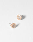Eisley Enamel Mini Button Earring in Rose Gold|eightywingold - official partner of Ted Baker