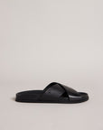 Oscarr Leather Sandals in Black