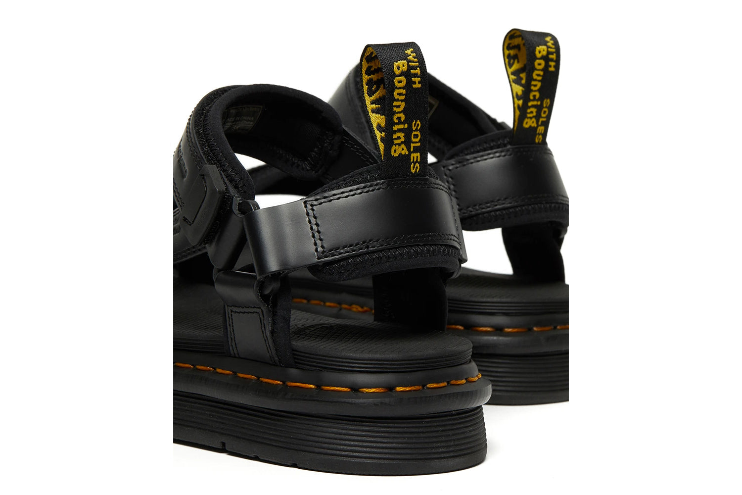 SUICOKE Dr. Martens Collaboration Edition DEPA Sandals in Black Smooth Leather Official Webstore Spring 2021